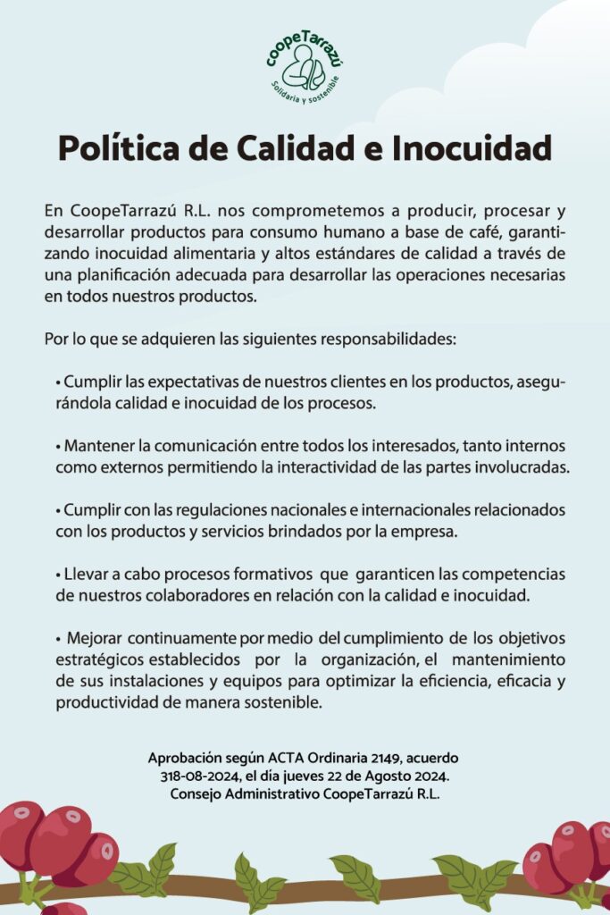Política de Calidad e Inocuidad